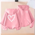 thumbnail image 1 of Sudadera deportiva informal con capucha y manga larga con estampado degradado para niños y niñas, de poliéster, 1 of 8