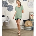 thumbnail image 5 of Doublju Women's Short Sleeve Round Neck Pajama Sleepwear 2 pcs Set (Plus Size Available), 5 of 5