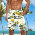 thumbnail image 2 of Iugvhana Men's Hawaiian Beach Swim Trunks Summer Tropical Floral Board Shorts Swimwear Bathing Suit with Pockets Green#1 M, 2 of 5