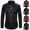 Black, variant on safuny Men's Slim Suit Tops Big&Tall Fashion Casual Business Workout Solid Color Shackets Turn Down Collar Sweatshirts Button Outwear Long Sleeve Shirts Jackets Black L