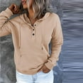 thumbnail image 2 of Ichuanyi Fashion Colorblock Hoodies for Women Winter Long Sleeve Sweatshirt Tops V Neck Graphic Tees Shirt Casual Comfy Blouses Tops 2022 Kangaroo Pocket Hoodie, 2 of 7