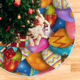 thumbnail image 5 of FMSHPON Colorful Easter Egg Xmas Christmas Tree Skirt Stand Mat for Holiday Party Decoration Indoor Outdoor 36 inches, 5 of 6