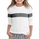 thumbnail image 4 of Blusas y camisas de manga corta con cuello redondo para verano y primavera, moda para niños pequeños, blusa lisa con cuello redondo y manga 3/4 para mujer, blusa de poliéster para niños, 4 of 5