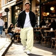 thumbnail image 4 of Nestiefly Men's Baggy Sweatpants Fleece Wide Leg Lounge Sweat Pants Drawstring Waist Jogging Pants with Pockets Khaki S, 4 of 7