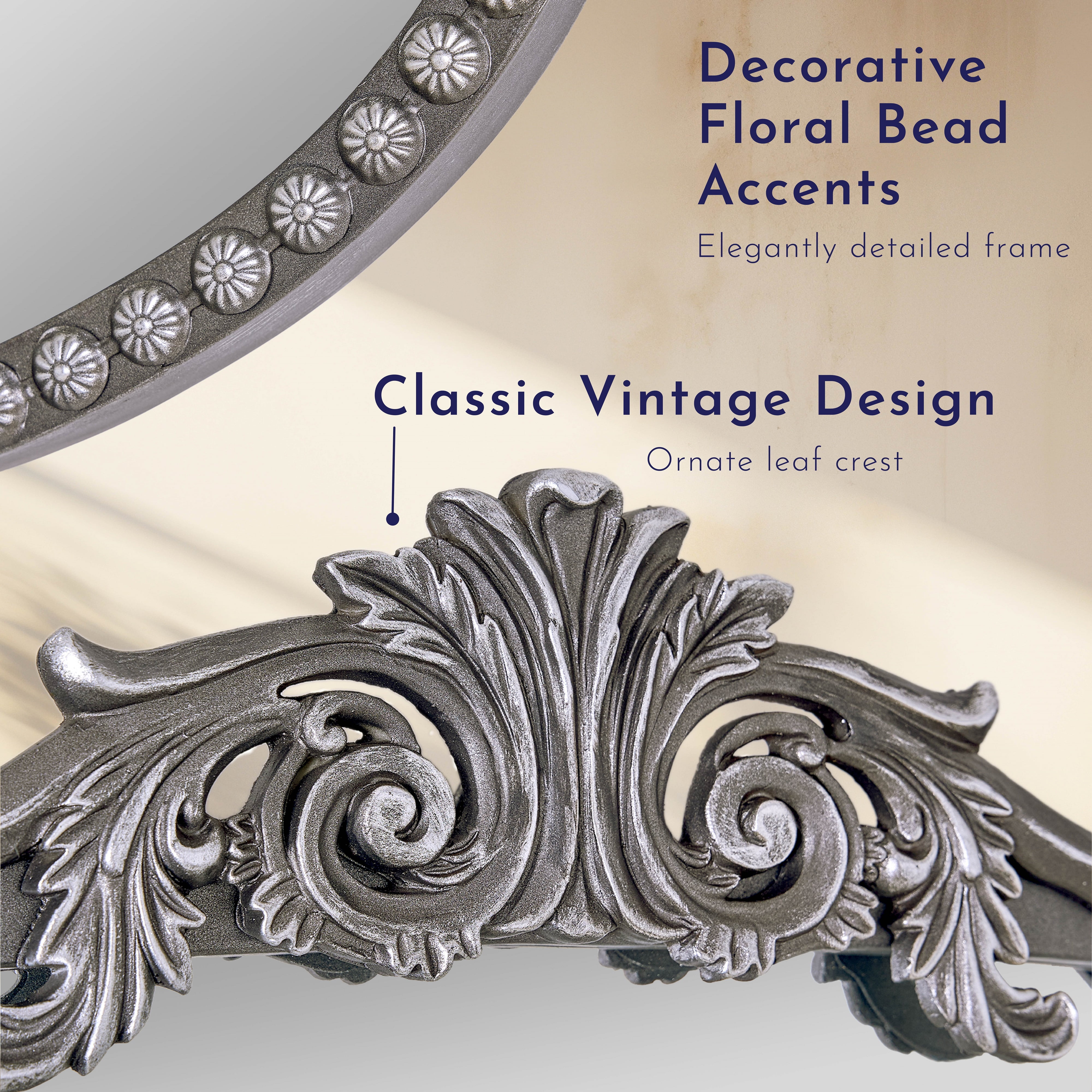 Crystal Art Gallery 32" x 72" Black Filigree Arch Full Length Floor Leaner Decor Mirror