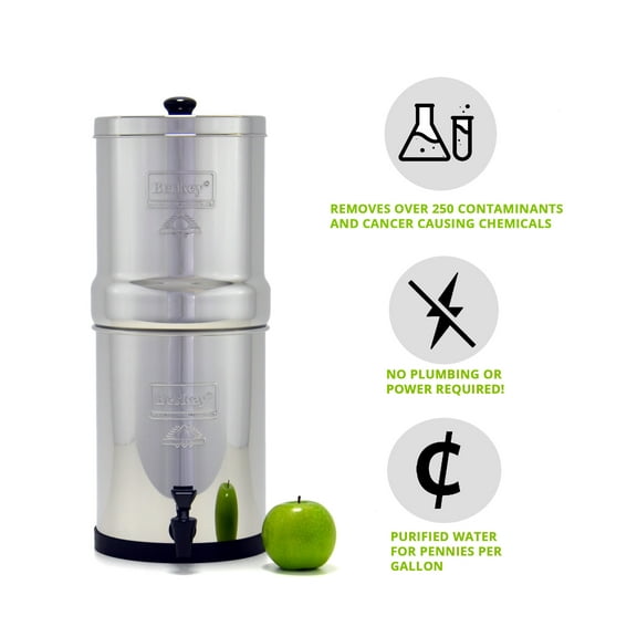Berkey BK4X2-BB Big Berkey Stainless Steel Water Filtration System with 2 Black Filter Elements