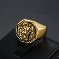 thumbnail image 3 of Anillos de acero inoxidable de titanio chapados en oro y plata con diseño de león de gran tamaño de 18 mm de PSJ Fashion Vintage para hombres, 3 of 4