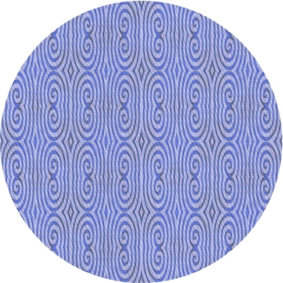 Ahgly Company Indoor Round Patterned Jeans Blue Area Rugs, 6' Round
