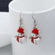 thumbnail image 2 of Pendientes navideños de botón, regalo de Navidad, joyería para mujer monigote de nieve, 2 of 9