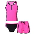 thumbnail image 1 of Alvivi Kids Girls 3 Piece Tankini Swimsuit Crop Top Bottom Shorts Bathing Suit, 1 of 7