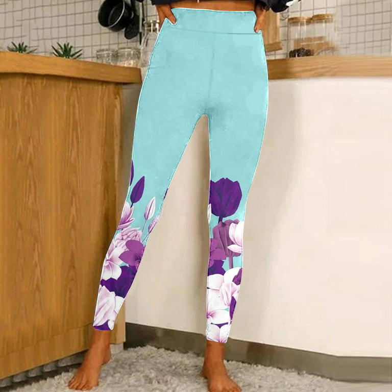 YUHAOTIN Flared Yoga Pants for Women Short Length Casual Fashion Tight  Sports Yoga Pants Colorful Flower Butterfly Print Leggings Yoga Pants Women  Flare with Pockets Women Yoga Pants with Pockets 