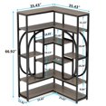 thumbnail image 2 of Topcobe 7-Shelf Corner Bookshelf, L-Shaped Bookcase Display Rack, Indoor Furniture, Modern Furniture for Living Room, Gray, 2 of 3