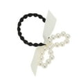 thumbnail image 5 of Unique Bargains 1 Pc Elegant Bow Pearl Scrunchies Hair Elastic Band white, 5 of 5