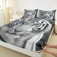 thumbnail image 3 of Feelyou 3D Grey Tiger Full Size Sheets for Teens, Woodland Wildlife Bed Sheets, Rustic Farmhouse Animal Sheet Sets, Microfiber Bedroom Decor, 4pcs, 3 of 7