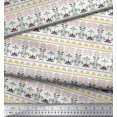 thumbnail image 2 of Soimoi Polyester Crepe Fabric Leaves & Floral Block Decor Fabric Printed Yard 52 Inch Wide, 2 of 3