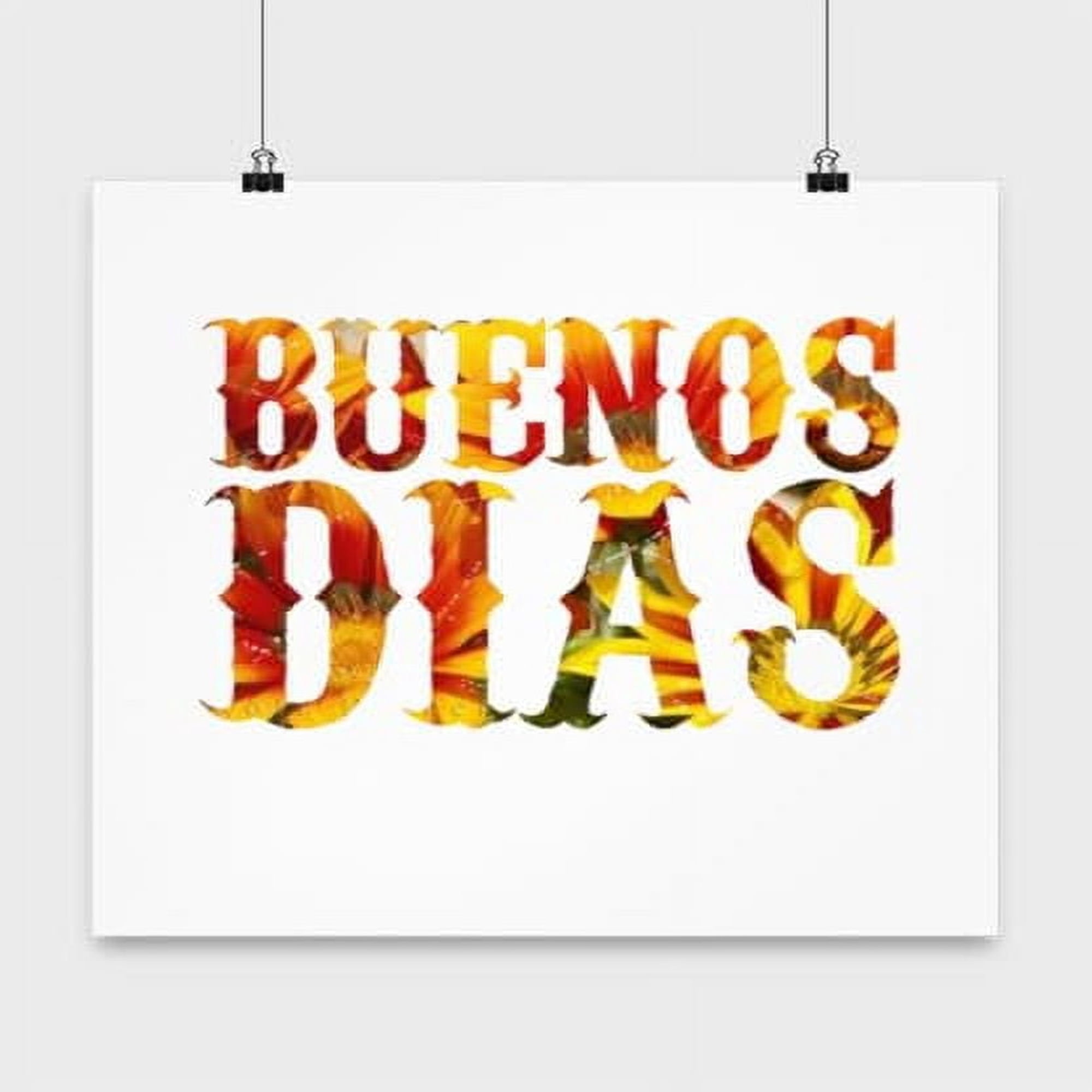 Good Morning Poster - Spanish "Buenos Dias" Wall Art, 13x13in White Print