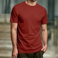 thumbnail image 2 of NinXxx Men's Solid Short Sleeve Crewneck Everyday Basic Comfort Top Red S, 2 of 4