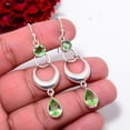 thumbnail image 3 of Green Amethyst Gemstone 925 Sterling Silver Chandelier Earring 2.22" E100352, Christmas Gift, 3 of 4