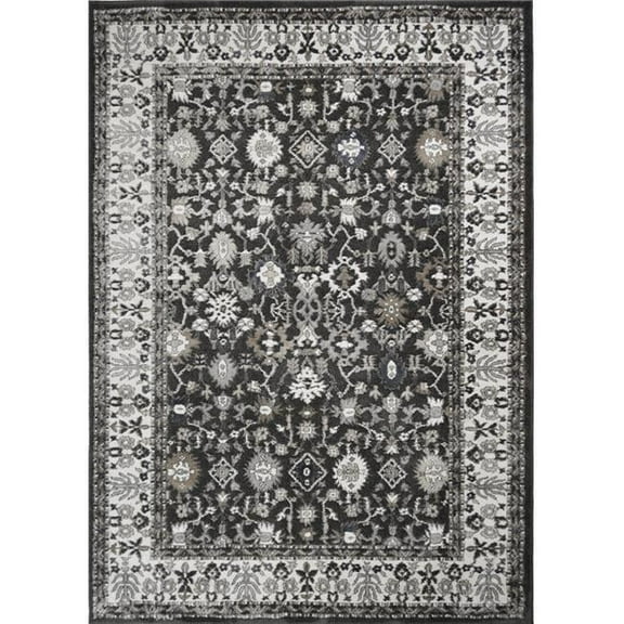 Mayberry Rug RH9503 5X8 5 ft. 3 in. x 7 ft. 3 in. Rhapsody Harper Area Rug, Charcoal