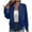 Blue, variant on Women's Casual Zip Up Jackets Long Sleeve Hoodless Textured Lightweight Bomber Jacket Coat Solid Color Fall Outwear (L, Blue)