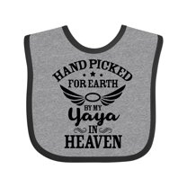 Inktastic Handpicked for Earth by My Yaya in Heaven with Angel Wings Boys or Girls Baby Bib