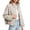 Beige, variant on Womens Polka Dot Jacket Stand Collar Full Zip Drawstring Hem Coat, Casual Windbreaker Outerwear Jacket for Hiking