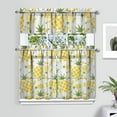 thumbnail image 2 of Kitchen Curtains 36 Inch Short - 3 Panel Set Pineapple Print, Rod Pocket Window Curtains 100% Polyester, Tropical Fruit Valance for Farmhouse, Cafe, Living Room, Bedroom, Easy Wash, 2 of 6