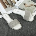 thumbnail image 6 of GJPBGK Women’s Rhinestone Slide Sandals Flat Open Toe Sandals One-Strap Slip-On Summer Slippers for Evenings, Travel, and Everyday Outfits, 6 of 6