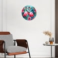 thumbnail image 2 of 12 Inch Wall Clock Battery Operated Silent Clock Decorative for Office, Kitchen, Outdoor, Living Room，Beautiful Flowers and Flamingos Design, 2 of 4