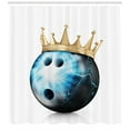 thumbnail image 3 of Ambesonne Bowling Party Shower Curtain, Ball with Crown, 69"Wx75"L, Sky Blue Black Beige, 3 of 3