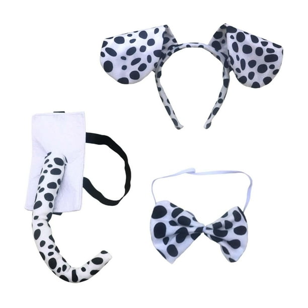Conjunto de disfraz de perro Diadema de animal Orejas de perro Diadema, pajarita y cola Accesorios para accesorios Cosplay Disfraz Rendimiento