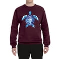 thumbnail image 2 of Sea Turtle Tie Dye Art Animal Lover Unisex Crewneck Graphic Sweatshirt, Maroon, 3XL, 2 of 3