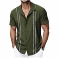 thumbnail image 7 of Kukoosong Men's Vintage Bowling Beach Shirt Striped Print Short Sleeve Collared Button-Up for Summer Office, Retro and Stylish Shirts for Men, 7 of 7