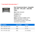 thumbnail image 2 of Rear Transmission Mount - Compatible with 1994 - 1999, 2001 - 2003 GMC Yukon 1995 1996 1997 1998 2002, 2 of 2