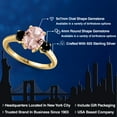 thumbnail image 2 of Gem Stone King 18K Yellow Gold Plated Silver Peach Nano Morganite and Black Diamond Engagement Ring for Women | 2.54 Cttw | Oval 9X7MM | Gemstone October Birthstone | Size 6, 2 of 6