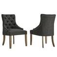 thumbnail image 3 of Weston Home Chelsea Lane Curved Back Linen Tufted Dining Chair, Set of 2, Dark Gray, 3 of 7