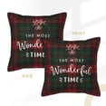 thumbnail image 3 of Bingfone Decorative Pillow Covers 20"X20" Wonderful Time Christmas Couch Pillow Cases Modern Farmhouse Covers For Couch Sofa Bed, 3 of 9