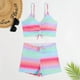 thumbnail image 3 of Traje de baño con pliegues de ángulo plano conservador para mujer informal con estilo Bikini cómodo hueco con estampado OAVQHLG3B Store  lin121212, 3 of 3