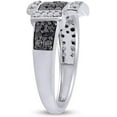 thumbnail image 4 of Dazzlingdaimonds Jewels 2.00 Ctw Round Cut Black And White Diamond Wedding Anniversary Belt Buckle Band Ring 14K White Gold Plated 925 Sterling Silver 925 Sterling Silver - 7.5, 4 of 4