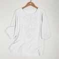 thumbnail image 2 of asddcavvf Blouse pour Femmes Été: Boho Vintage Coupe Ample Brodée Col Rond Coton Lin Femmes, 2 of 3