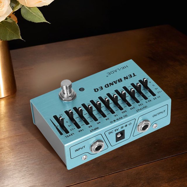 Pedal ecualizador de guitarra de 10 bandas Pedales de efecto EQ True Bypass Perillas ajustables Pedal de bajo eléctrico para bajo de guitarra eléctrica