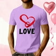 thumbnail image 2 of Stamzod Valentines Shirts for Men Summer Lover Heart Short Sleeve Tshirts Loose Casual Workout Tshirts Shirts for Men Purple L, 2 of 5