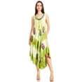 thumbnail image 5 of Sakkas Butterfly Tie Dye Tank Sheath Caftan Mid Length Dress - Green - One Size, 5 of 5
