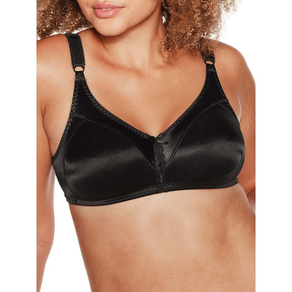 Women's Bali 3820 Double Support Cool Comfort Wirefree Bra (Black 34D)