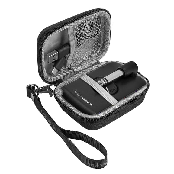 Geekria Shield Carry Case Compatible with Fender Mustang Micro Headphone Amp Case, Replacement Hard Shell Travel Carrying Bag with Cable Storage (Dark Grey)