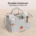 thumbnail image 3 of Caddy para pañales con asa organizador portátil para cambiador cuna coche y regalo de maternidad gris clásico, 3 of 8