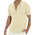 thumbnail image 3 of Iceglad Men's Casual Button Down Shirt Short Sleeve Vintage Clothes Knit Polo Shirts Summer Beach Shirts, 3 of 13