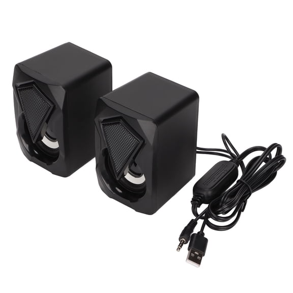 Premium Mini Desktop Computer Speakers USB Powered Wired PC Sound System with Dynamic RGB Breathing Light 3.5mm Aux Input 6W Dual Drivers for Gaming Console Laptop Monitor (5.5 in / 14 cm)
