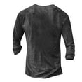 thumbnail image 3 of RPVATI Mens Henley Shirts Small Distressed Button Down V Neck Long Sleeve Tee Shirts Plus Size Washed Retro Men Tshirts Casual Business Workout Pullover Tops Dark Gray L, 3 of 3