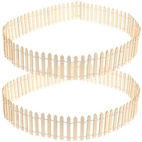 Spatiy 2 Sets Small Garden Wooden Fence Pickets Edgings Garden Picket Fence Decorative Fence Fencing Border Decor 5cm